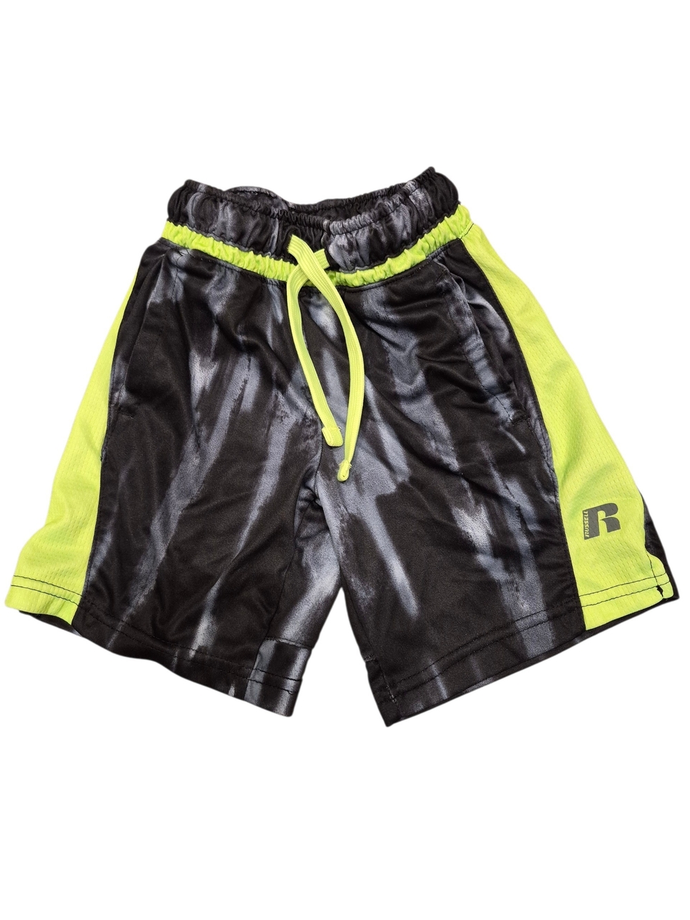Russell Athletic Black and Neon Yellow Performance Shorts